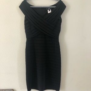 Tadashi Off Shoulder Gorgeous Black Pencil Dress Sz L (worn once for a wedding)